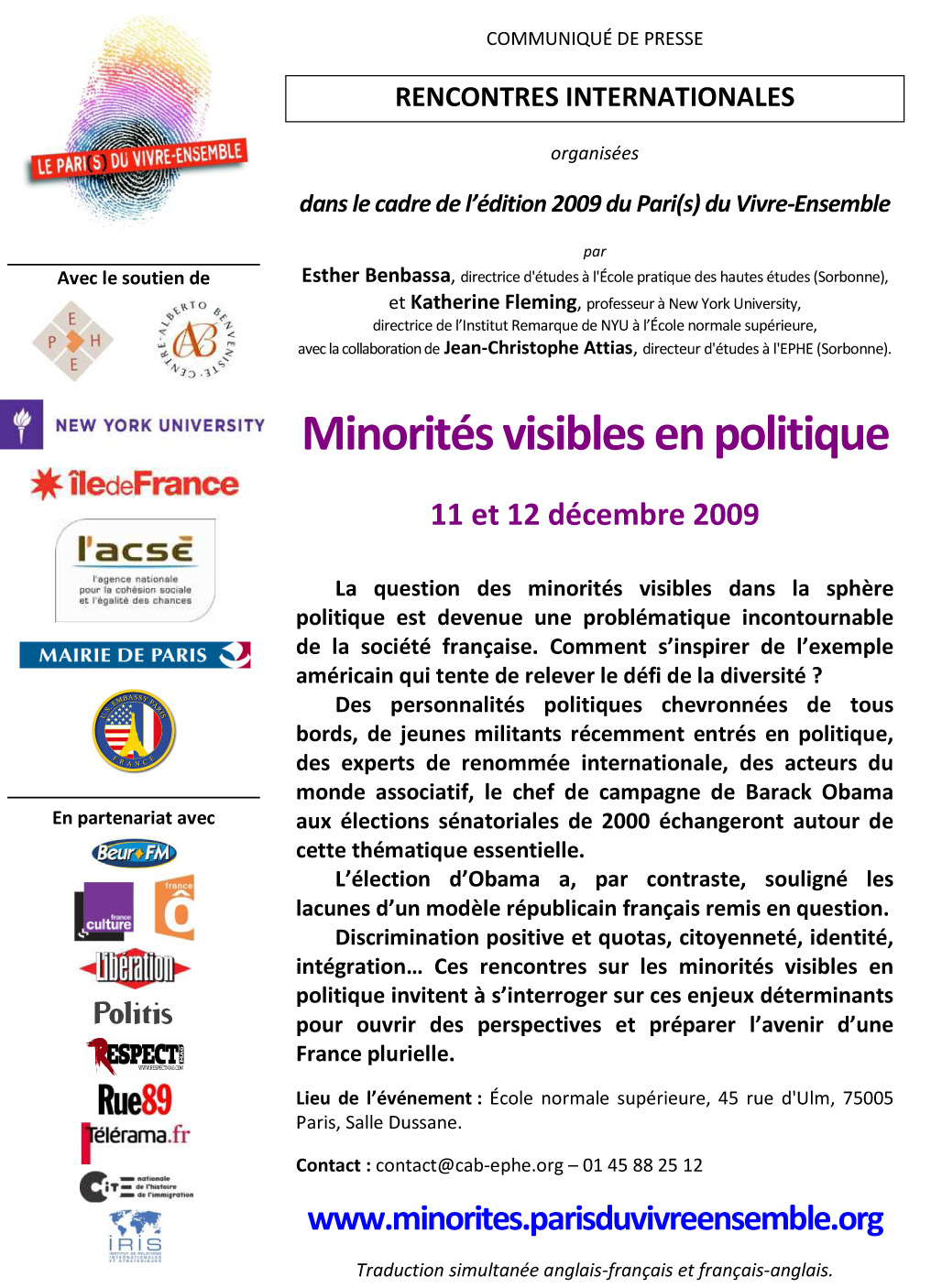Communiqué de Presse